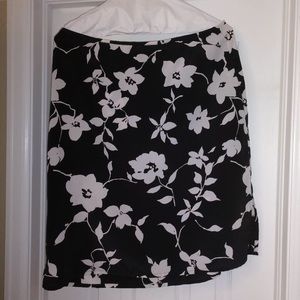 Black skirt with white flowers